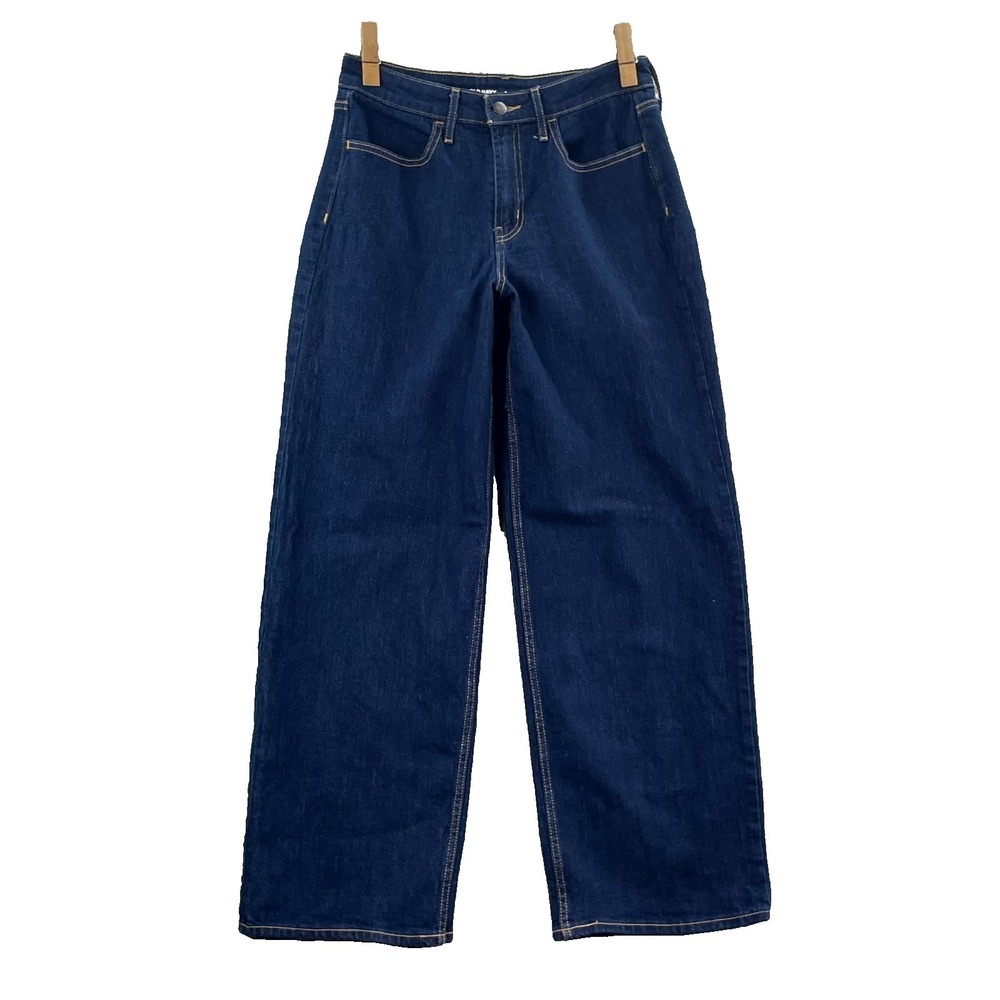 Old Navy Wow Wide Leg Jeans Women's 6 Blue Denim High-Rise Stretch Streetwear